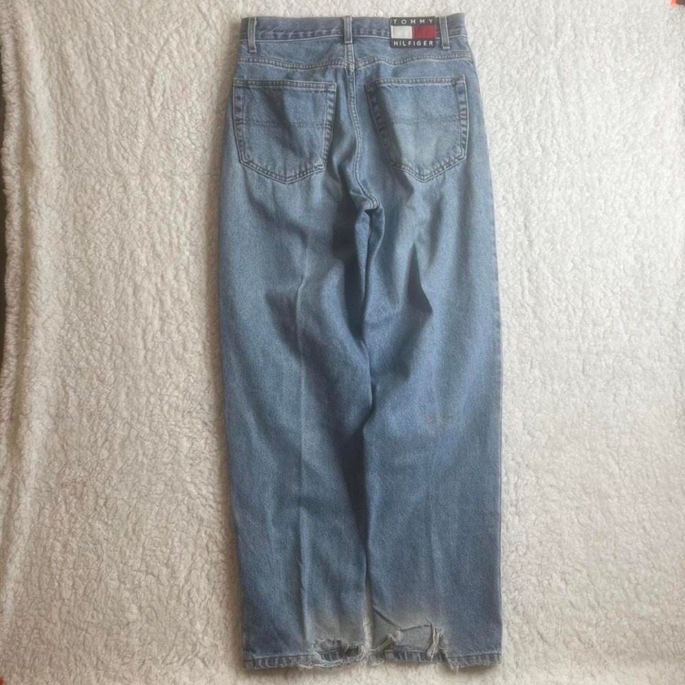 Vintage Tommy Hilfiger men's blue jeans baggy skater wide leg‎ distressed